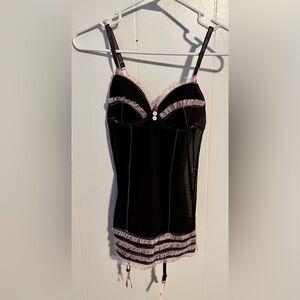 Elegant Black and Pink Lingerie Top